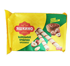 Трубочки вафельные Яшкино Ореховые 190гр