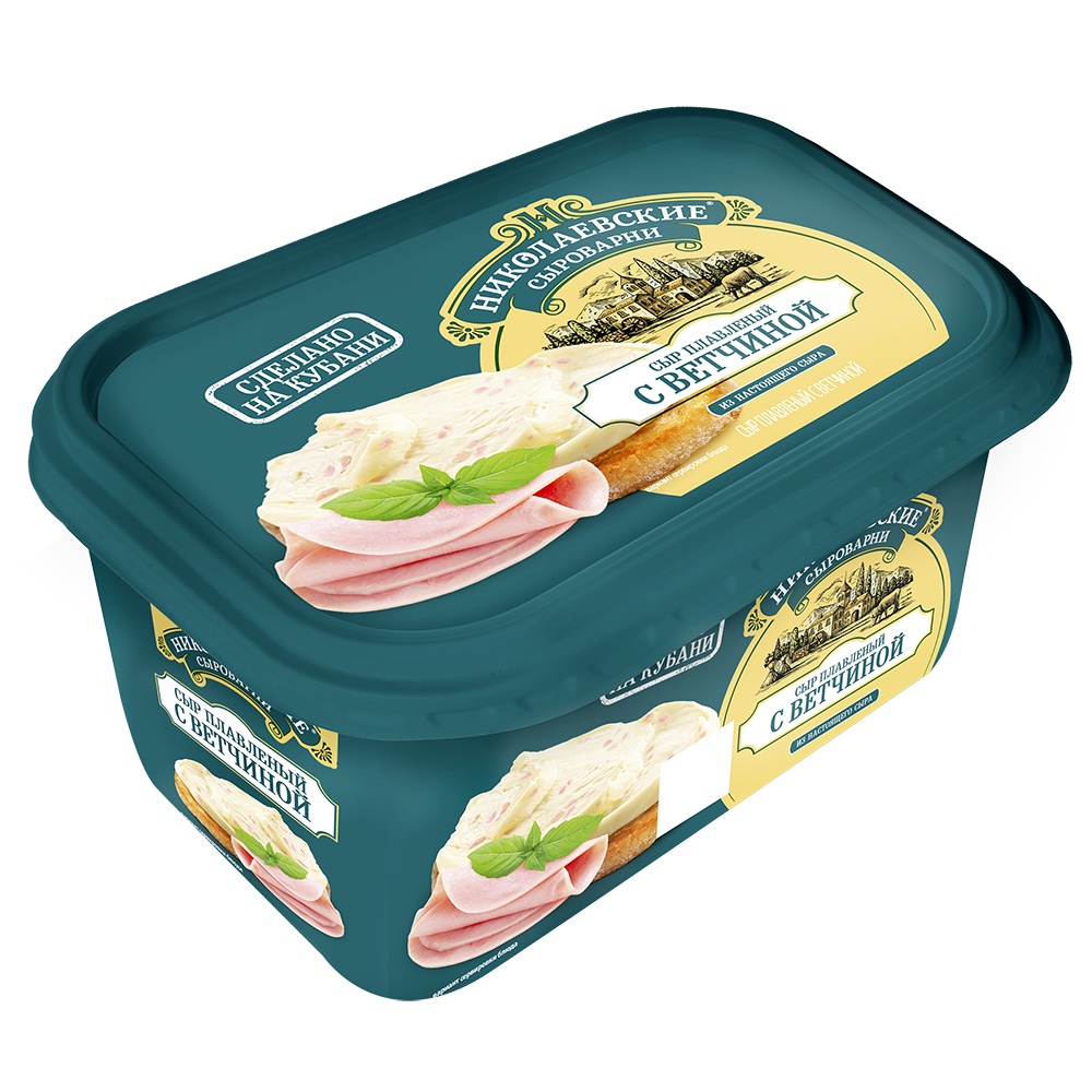 Сыр плавленый с ветчиной ванночка 400 гр Агрокомплекс 320₽