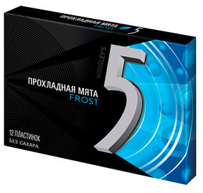 Жевательная резинка Wrigleys 5 Frost Прохладная мята 31,2гр