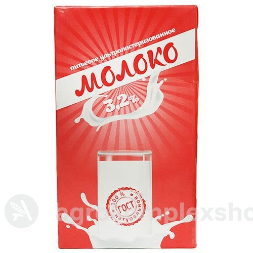 Молоко 1л ультрапастеризованое Славянское 3,2% без крышки т/пак [м]