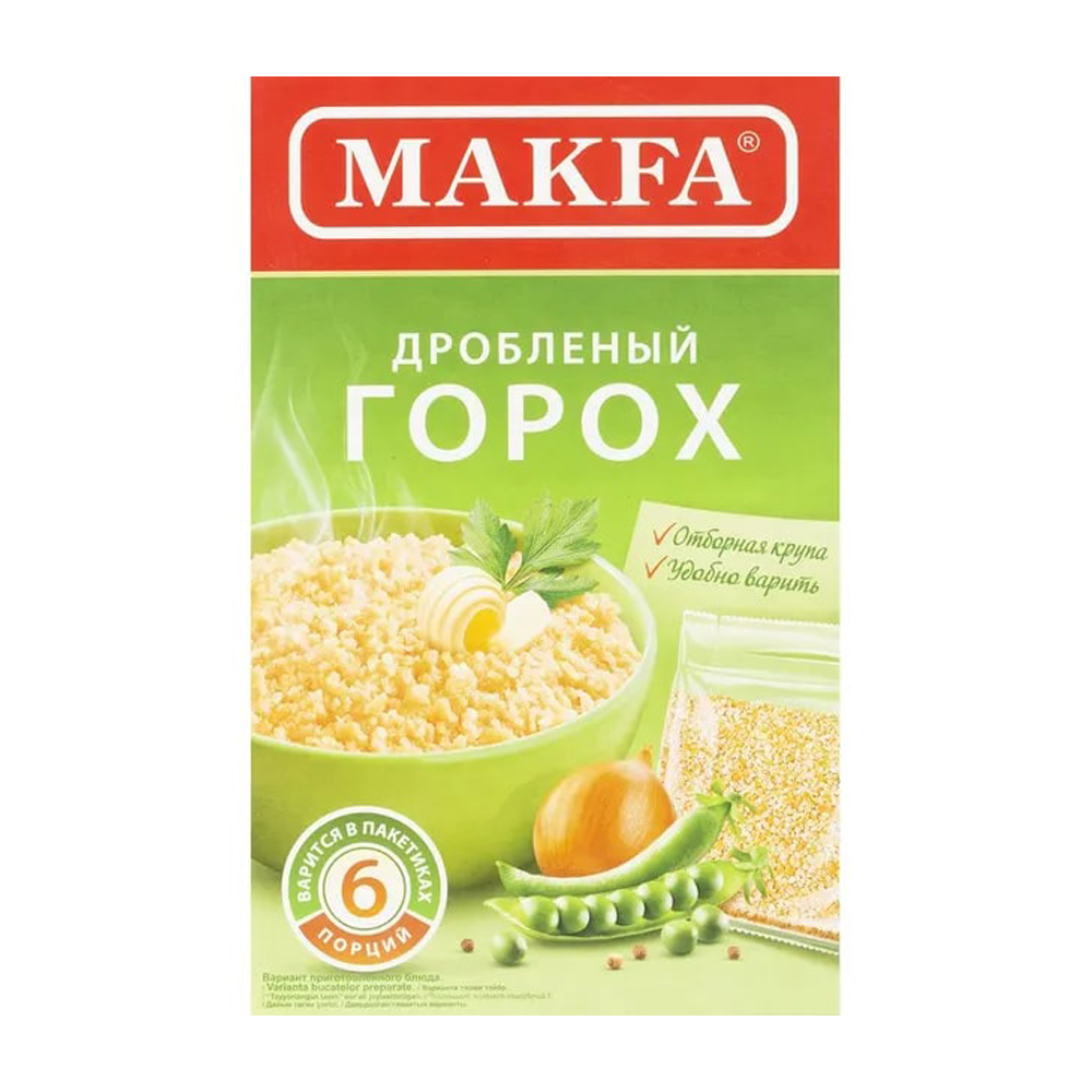 Крупа дробленый горох Макфа 400гр 75₽