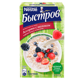 БЫСТРОВ Каша Овсяная Ассорти c Молоком  240г