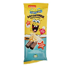 Батончики безглют. Губка Боб с начинкой крем-брюле витамин. м/у 20г Умные сладости