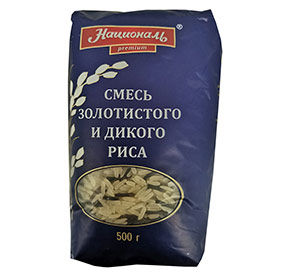 Рис Смесь Золотистого и Дикого риса Националь PREMIUM 500г м/уп
