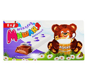 Шоколад Мишаня с молочной начинкой DonKo 90гр