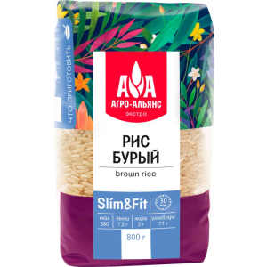 Рис Бурый АгроАльянс 800г м/уп