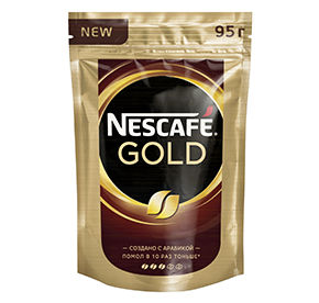 Кофе NESCAFE GOLD натуральный растворимый сублимированный в пакете 95гр