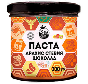 Паста Royal Nat арахисовая с какао и стевией с/б 300г