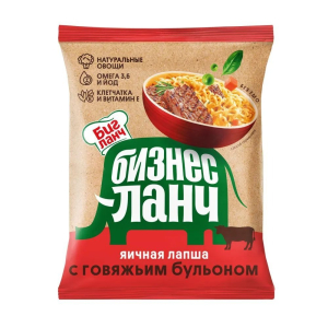 Лапша Бизнес Ланч Яичная с говяжьим бульоном 45 г