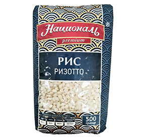 Рис Ризотто Националь PREMIUM среднезерный 500г м/уп