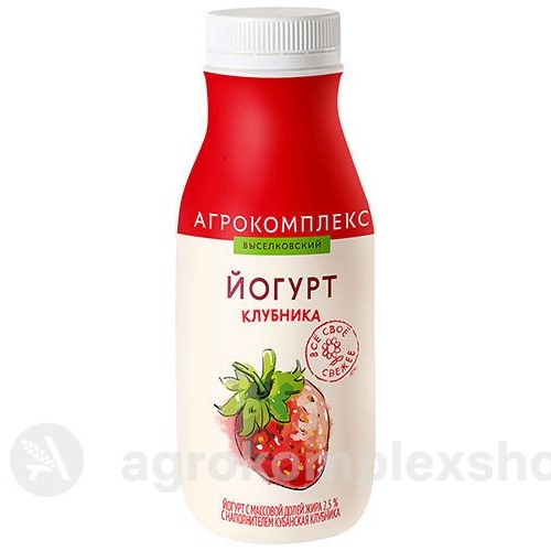 Йогурт Кубанская клубника 2,5% Агрокомплекс 300гр