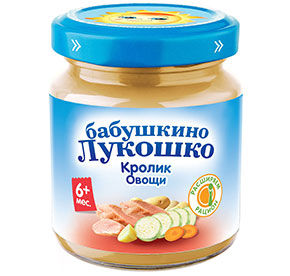 Пюре Бабушкино лукошко рагу овощное с кроликом с 6мес 100гр