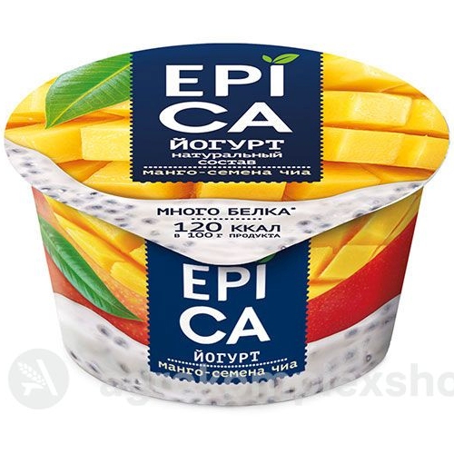 Йогурт Epica 130г с манго и семенами чиа 5,0% п/стакан
