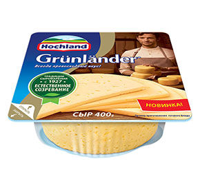 Сыр твердый Hochland Grunlander цилиндр п/у 400г [м]