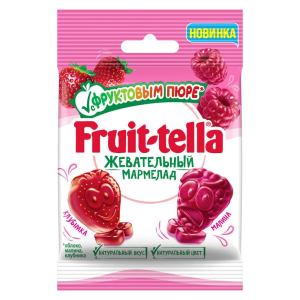Мармелад Fruittella с фруктовым пюре и вкусами клубники, малины 36 г Ван-Мелле