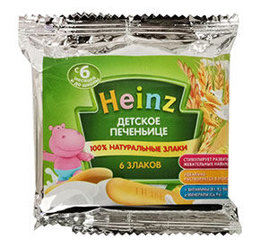 Печенье 60 г Heinz детское 6 злаков сашет