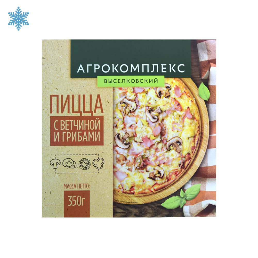 Пицца с ветчиной и грибами Агрокомплекс 350гр 215₽