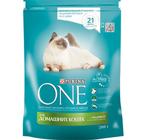 Корм сухой Purina one indoor индейка 200гр