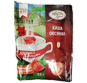 Каша овсяная Кубанская кухня Клубника со сливками 35гр