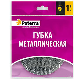 Губка металлическая 40г PATERRA 1шт