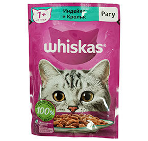 Корм для взрослых кошек Whiskas Рагу из индейки и кролика 75гр