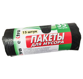 Пакеты для мусора 15 шт Крымпласт 35 л Extra м/уп