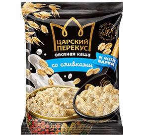 Каша Царский перекус овсяная НТВ классическая со сливками м/у 35гр