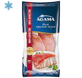 Красный окунь филе с/м Agama 100% качество замороженное 400гр