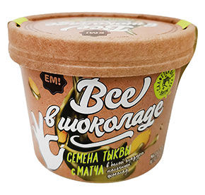 Семена тыквы с матча в белой глазури Все в шоколаде ЕМ! 130гр
