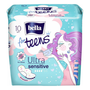 Прокладки 10 шт Bella for teens Ultra sensitive без запаха дышащие м/уп
