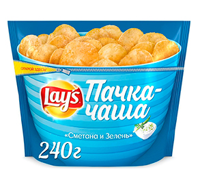 Чипсы Lay's сметана зелень 240гр