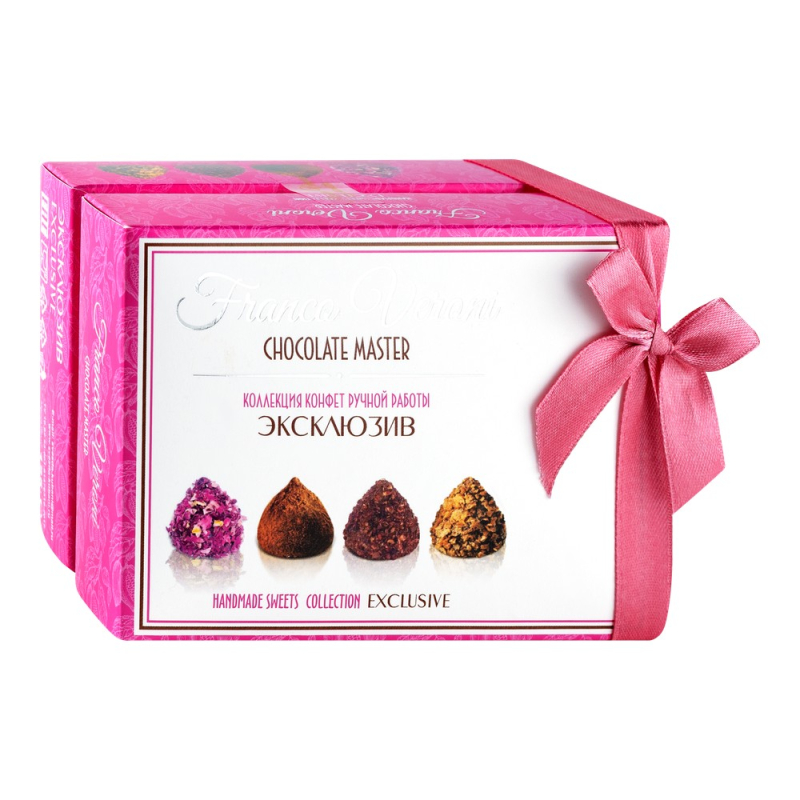 Коллекция шоколадных конфет "Эксклюзив"  Franco Veroni  сундучок розовый 125гр