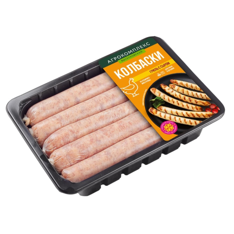 Колбаски гриль с сыром рубленые в оболочке Агрокомплекс 35гр