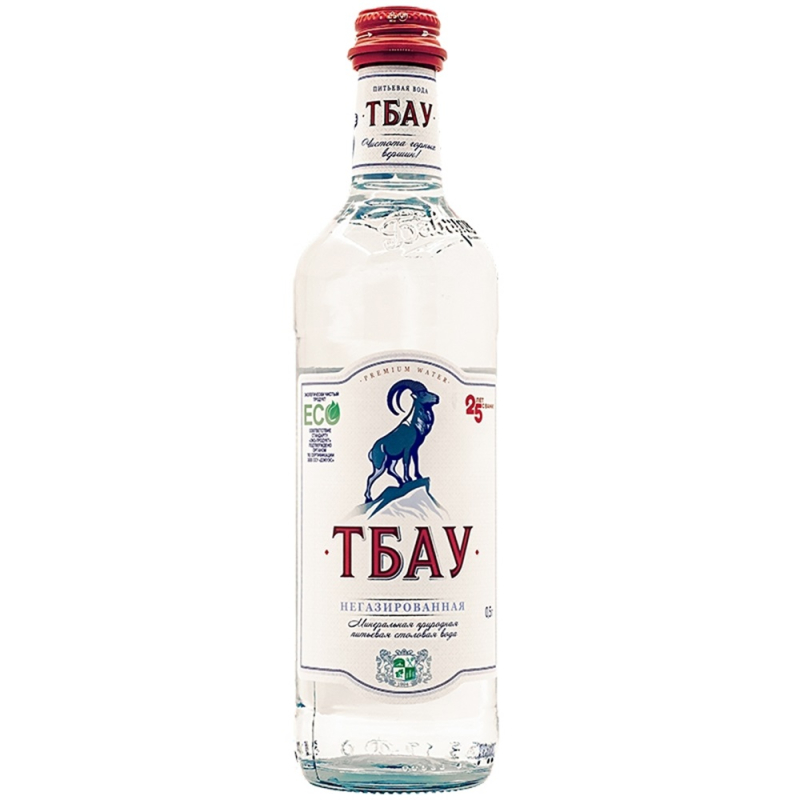 Минеральная питьевая вода Тбау Премиум б/газа 0,5 стекло
