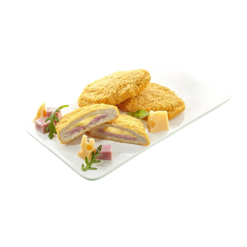 Изделие кулинарное жареное из мяса кур. Котлеты с ветчиной и сыром "Кордон-блю" высшего сорта зам.