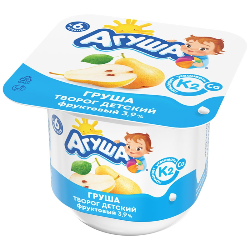 Творог фруктовый 3,9% Агуша груша 100гр