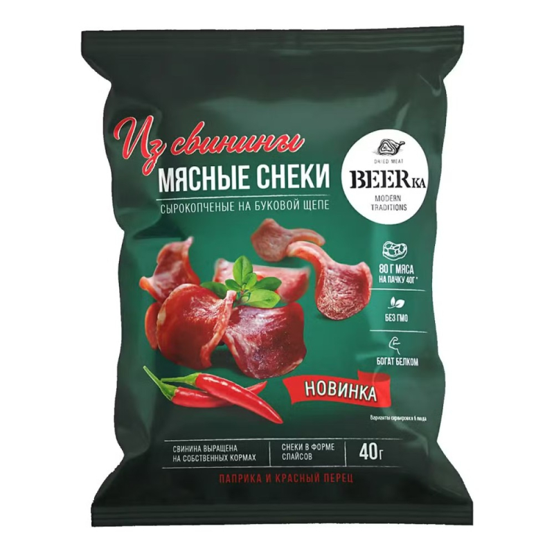 Мясные снеки BEERka 40г из свинины