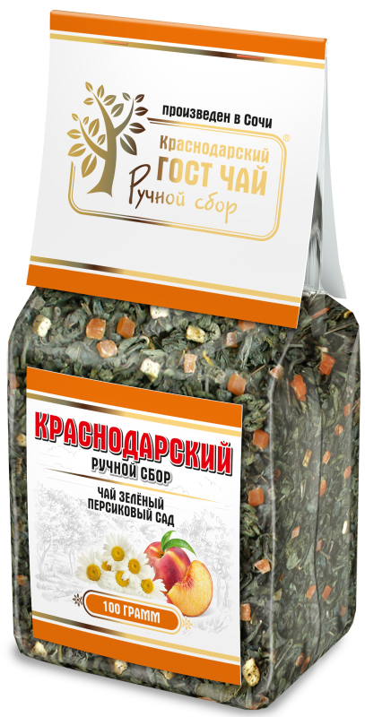 Чай зеленый Персиковый сад 100гр Краснодарский Ручной Сбор м/уп