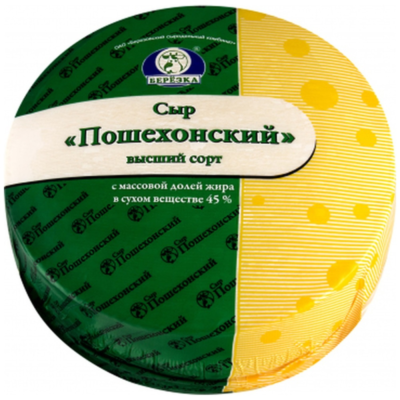 Сыр БЕРЕЗА Пошехонский 45% 3,3 кг