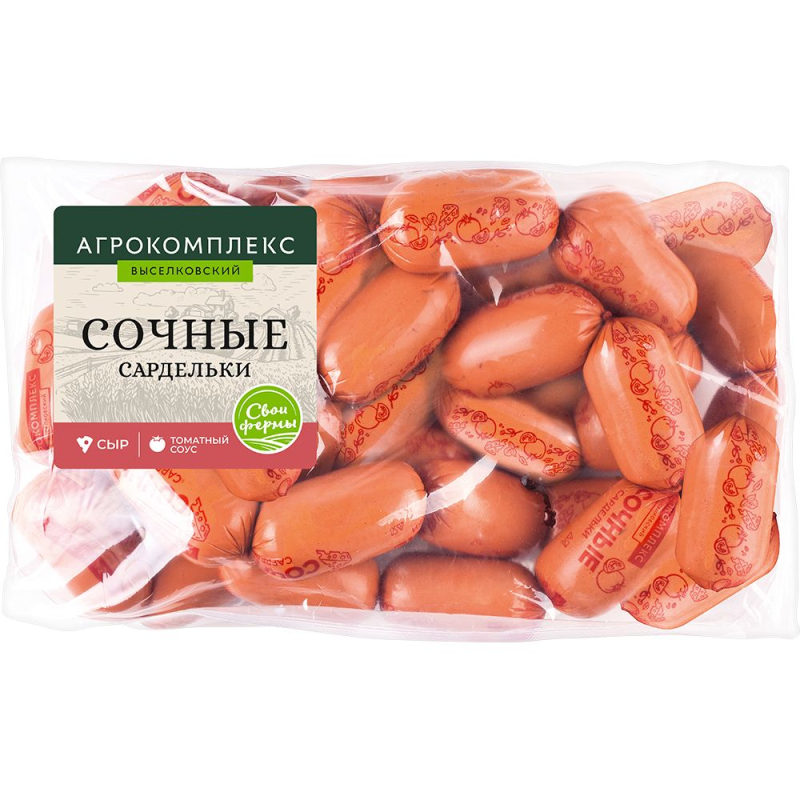 Сардельки Сочные 1 кг Агрокомплекс