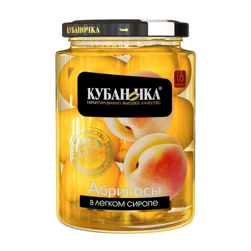 Абрикос в легком сиропе Кубаночка Гранд Стар 750 г