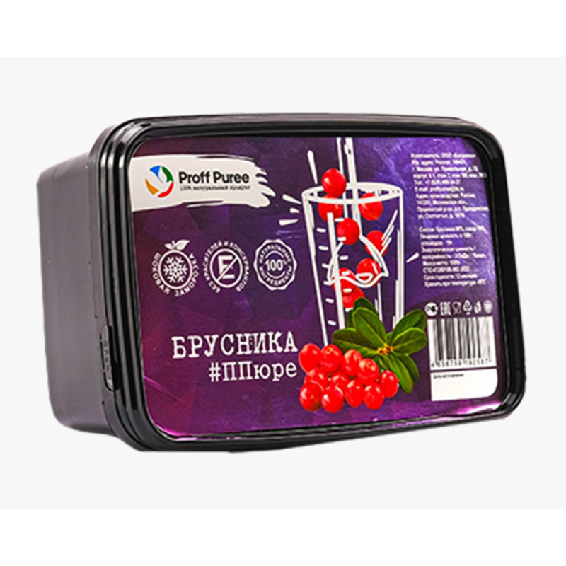 Proff Puree Брусника 1000 гр (для Мантеры)