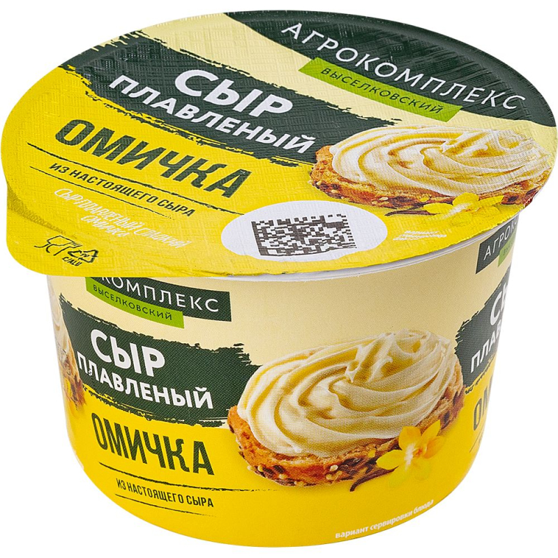 Сыр плавленый сладкий Омичка 50,0 % 80 гр Агрокомплекс