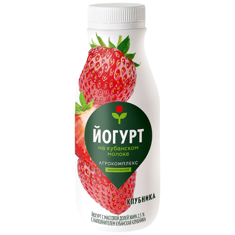 Йогурт 2,5% Кубанская клубника 270гр