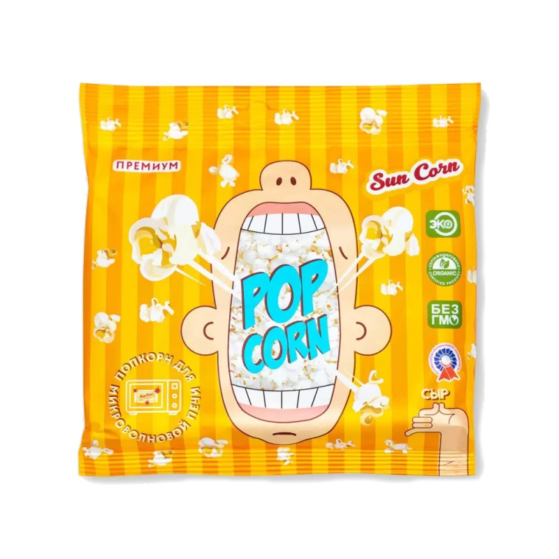 Зерно кукурузы Sun Corn для СВЧ со вкусом сыра 100 гр флоупак