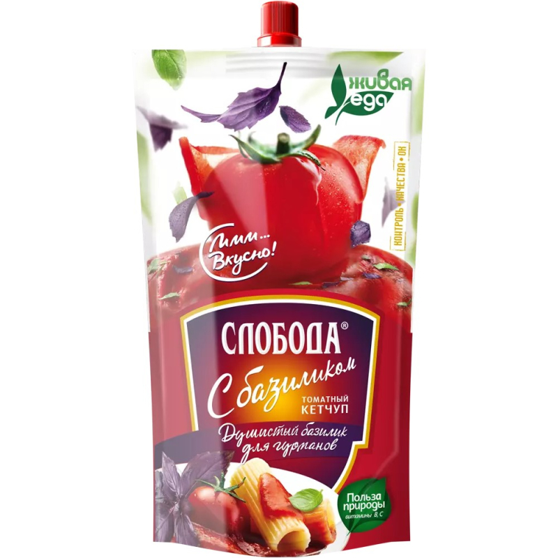 Кетчуп 320 гр Слобода с базиликом д/п