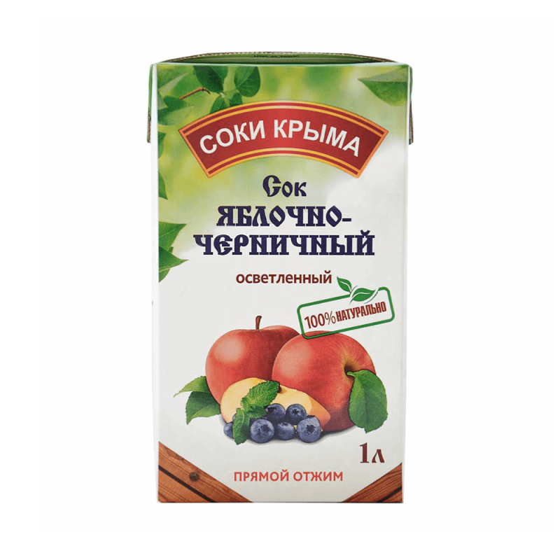Сок яблочно-черничный Соки Крыма 1л