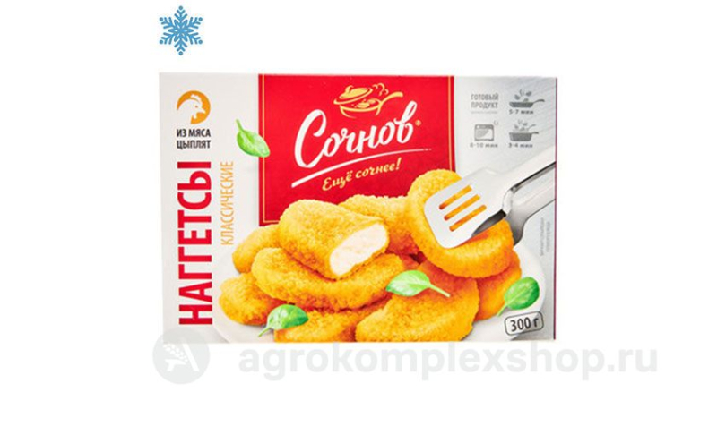Наггетсы куриные готовые в коробочке зам.300/12 РХ