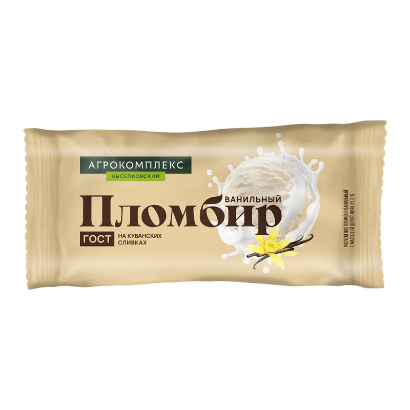 Мороженое пломбир ванильный 15% Агрокомплекс 400гр