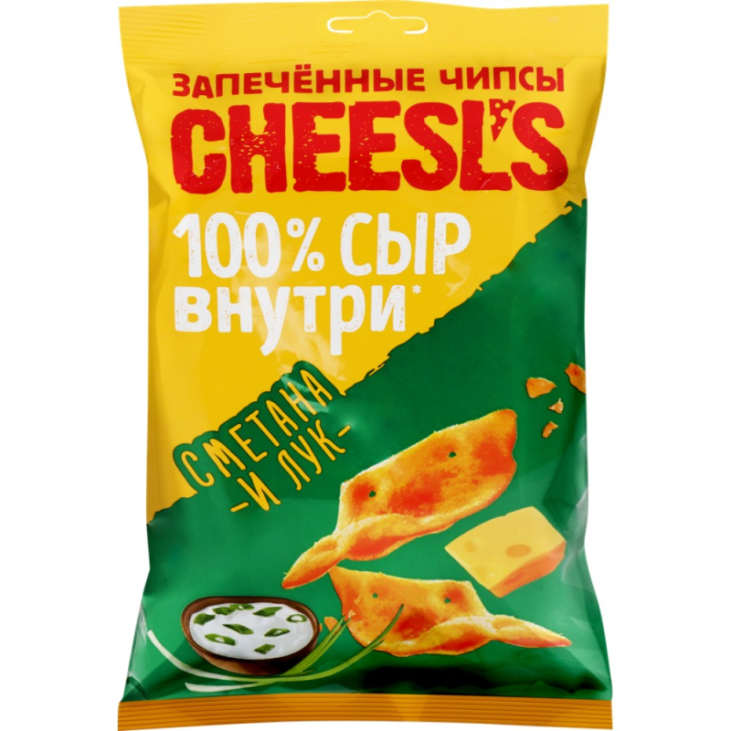 CHEESL`S Чипсы пшенично-картофельные 50 г Запечённые с сыром сметана и лук